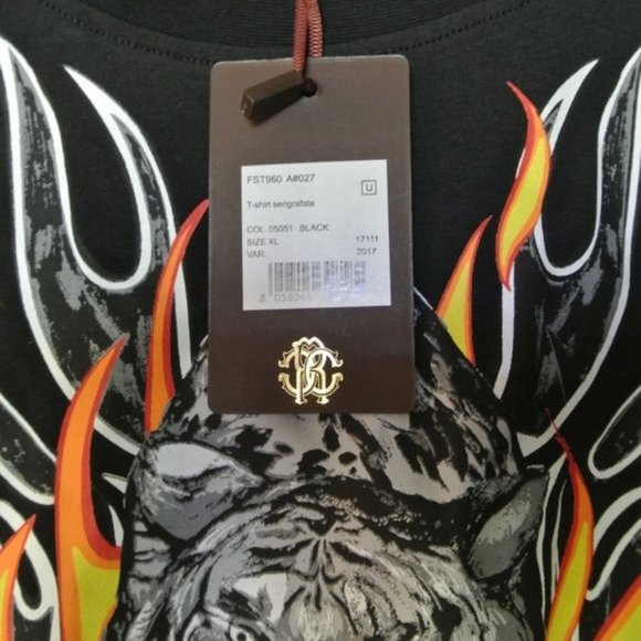 Roberto Cavalli Men's Graphic Tiger T Shirt XL NWT - Picture 8 of 10